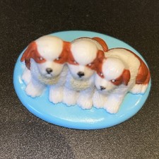 Vintage 2001 Fisher Price Loving Family St Bernard Puppies Dogs pets 