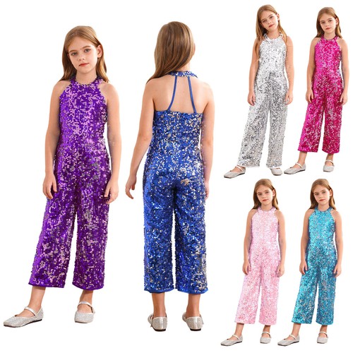 Girls sparkly sequins - girls, jumpsuit