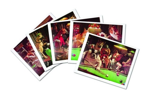 Dogs playing pool snooker - dogs,