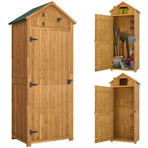 Wooden garden storage shed - garden,