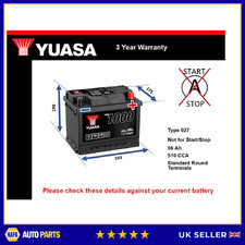 Car Battery YBX1027 Yuasa 027