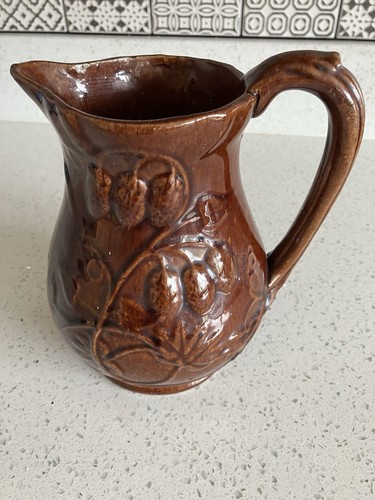 Brown glazed antique pitcher - brown,