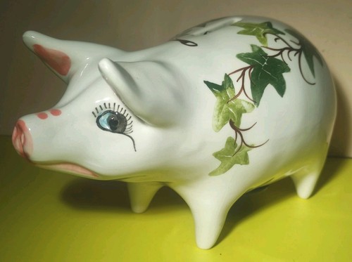 Ceramic pig money box hand - pig,