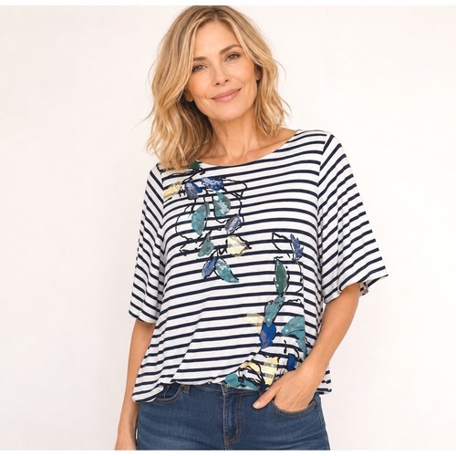 Chico striped sequin leaf - chico's,