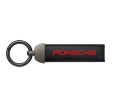 Porsche style Leather Keychain