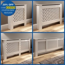 White Radiator Cover Grill Shelf Cabinet MDF Wood Modern Traditional Diamond