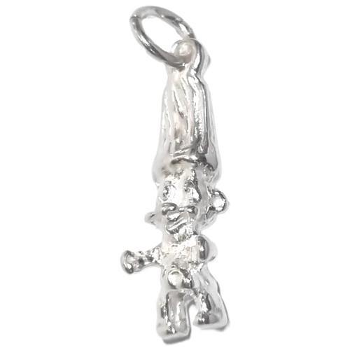 Sterling silver troll charm - troll,