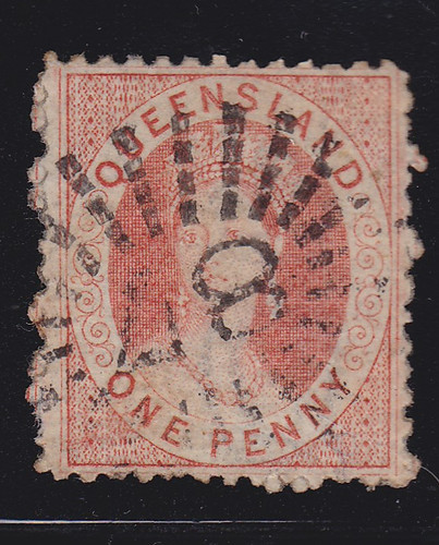 Queensland 1876 deep orange - 1d,