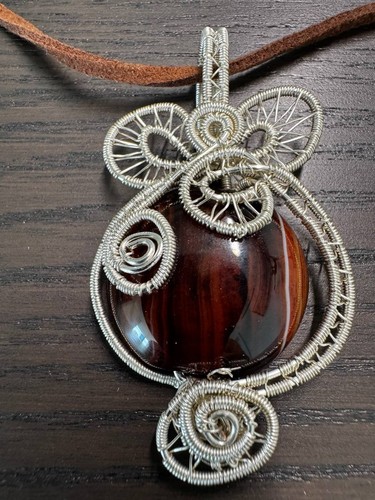 Handmade banded sard agate - handmade,