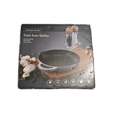 Kirkton House Grey Cast Iron Skillet Frying Pan 24cm double spout BNIB Heavy