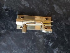 Necked Slide Bolt - 65MM Small Offset Brass Bathroom/Toilet/Shed Door Lock