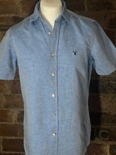 VYELLA BLUE COTTON/LINEN S/S