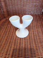 Double egg cup, white. (248)