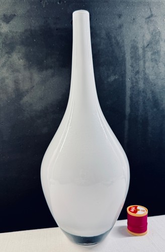 Retro white glossy glass vase - retro,