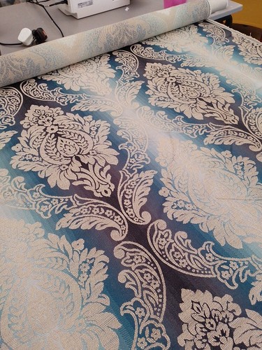 Teal navy cream - navy, floral