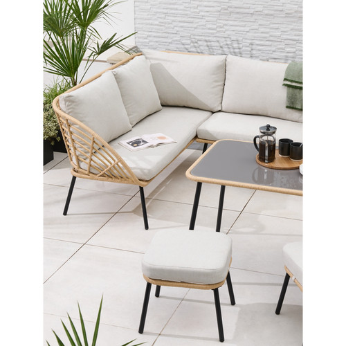 Rattan corner dining set - rattan,