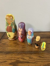 Cinderella nesting Disney dolls wood painted