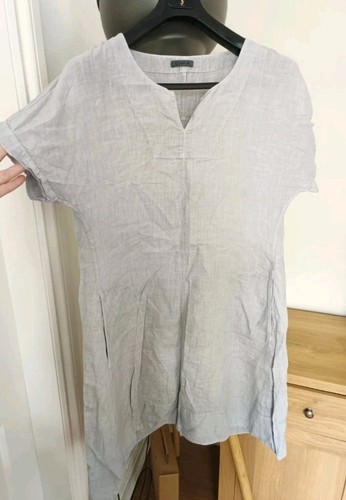 Oska grey linen dress - oska, pockets