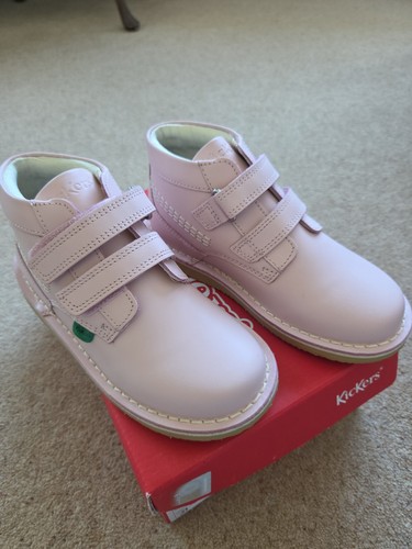 Kickers pink leather - leather, girls