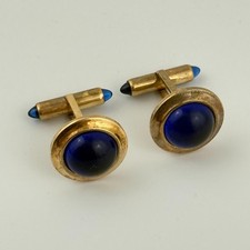 Vtg Krementz Gold Tone Blue