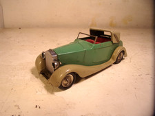Triang Tinplate Minic=42M Rolls Royce Sedanca-Tan/Green-red seats-c/w- good,1952