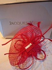 JACQUES VERT RED  FASCINATOR