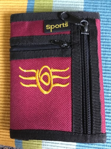 Sports burgundy canvas wallet - sports,