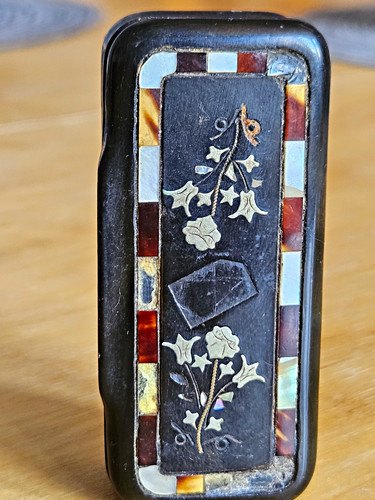Antique 19thc horn - horn, box