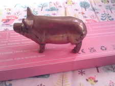 Vintage Solid Brass Pig Small