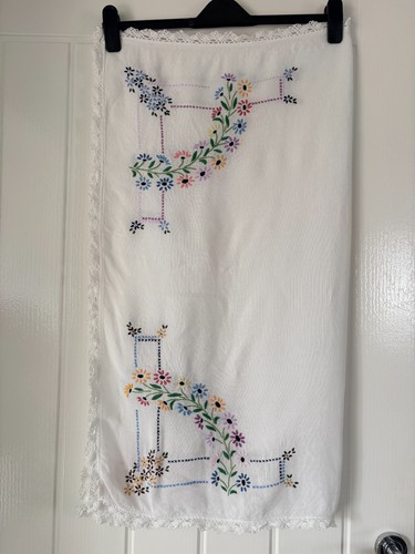 Square linen tablecloth - linen, hand