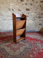 VINTAGE EDWARDIAN OAK  MAGAZINE RACK