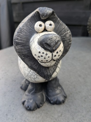 Raku studio pottery lion - raku,