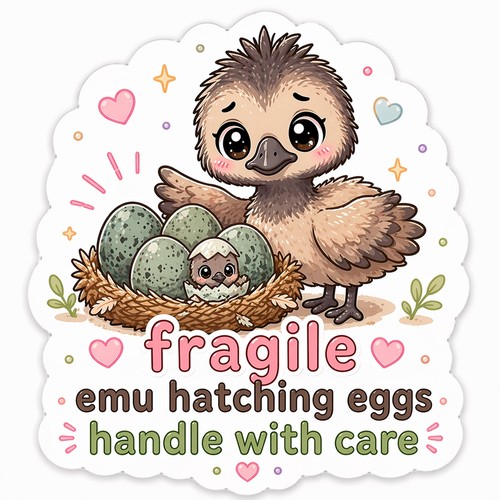 Emu hatching egg - emu,