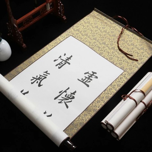 Gold chinese vertical wall - vertical,
