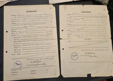 WWII German Third Reich Marriage Certificates Documents Issued 1939 & 1942