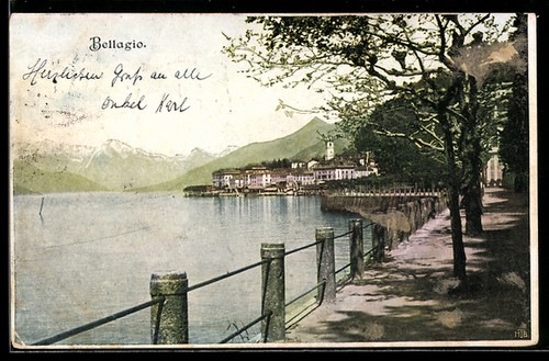 Postcard bellagio waterfront - postcard,