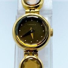 Rare Seiko Lassale Brown Dial Gold Plated Battery Powered Quartz Watch Used