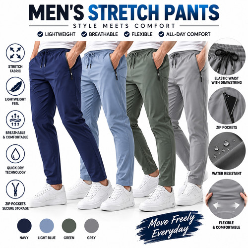 Men stretch trousers quick - stretch,