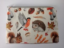 Handmade Scrubbies Lined Organic Cotton Fabric Zippy Coin Purse: Woodland Design