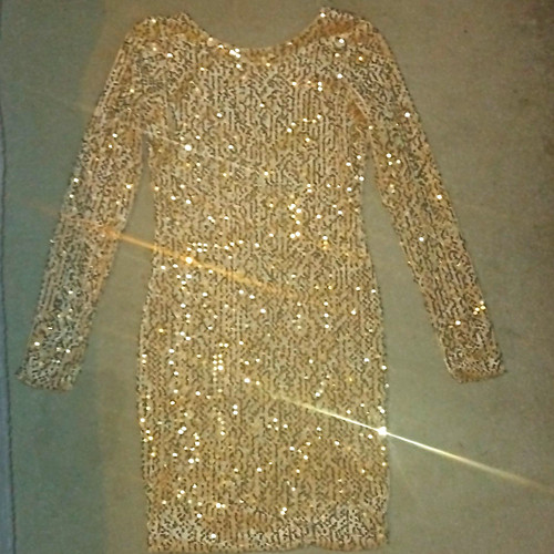 Motel gold sequin neck long - motel,