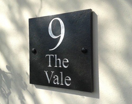 Deep engraved natural slate - engraved,