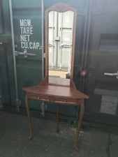 Vintage Style Wooden Corner Console Table/Hall Stand/Dressing Table With Mirror