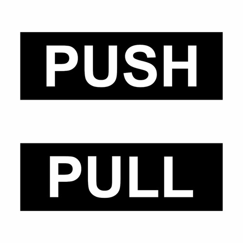 Push door sign and - 1,