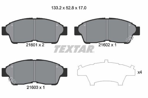 Fits textar 2160101 brake pad - fits,