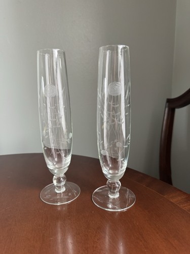 Vintage crystal bud vases - 2,