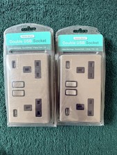 2 x Double Wall Plug Socket 2