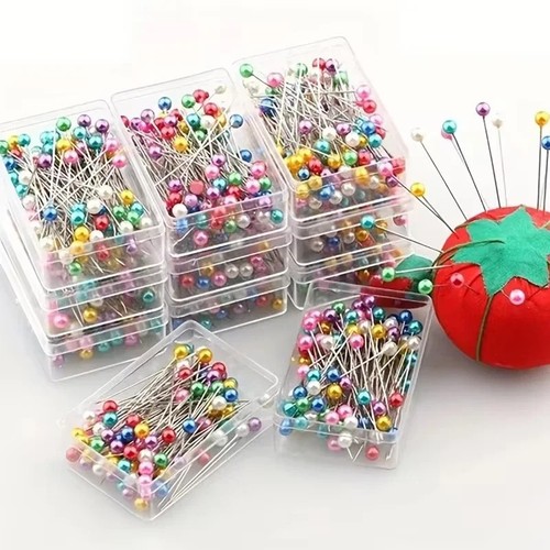 100pcs sewing pins colored - 100pcs,