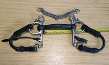 Mullen Rubber Pelham Bit 4.75" Curb Chain, Lip Strap, Roundings *Free Postage*