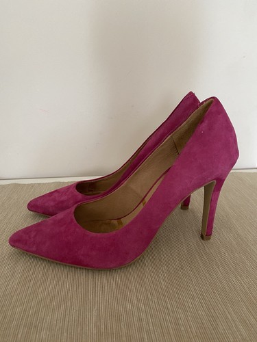 Elle fuchsia suede high heels - suede,