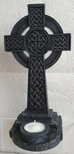 CELTIC CROSS T LIGHT HOLDER Fantasy Celtic Pagan Gothic Candle Wiccan Altar
